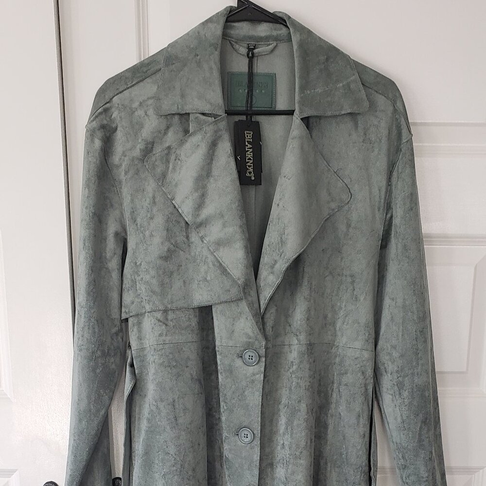 NWT: Blank NYC Vegan Suede Trench Size Small - Picture 6 of 10